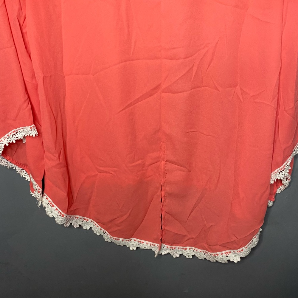 Umgee Melon Blouse with Crocheted Accents - Picture 6 of 10